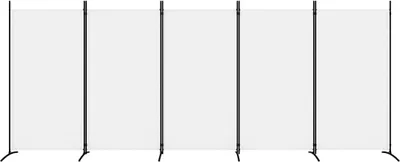 Produktbild von “2026 Modern“ 5-tlg. Paravent Weiß 433x180cm Stoff - Designermöbel 438431 - Paravents