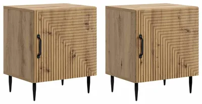 Immagine prodotto di vidaXL Comodini, 2 pezzi, effetto legno artigianale "Quercia", 43 x 34,5 x 50 cm, materiale composito in legno