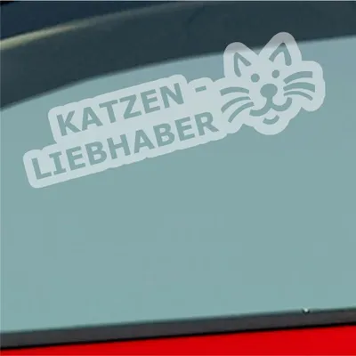 Produktbild von Auto Aufkleber Katzenliebhaber Katze Cat süß Love Liebe 19,5x6 cm Milchglas Sticker Heckscheibenaufkleber