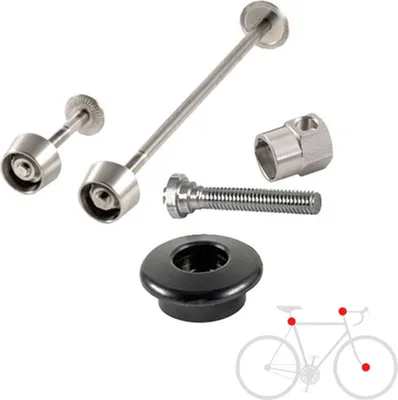 Produktbild von Pitlock Set 01/GA, Vorderrad/Sattelstütze/Ahead, PITLOCK, silber, Ahead schwarz