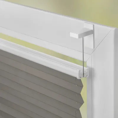 Produktbild von Lichtblick Plissee Klebfix, ohne Bohren, verspannt, blickdicht - Grau Grau, 210 cm, 40 cm x 210 cm (B x L)