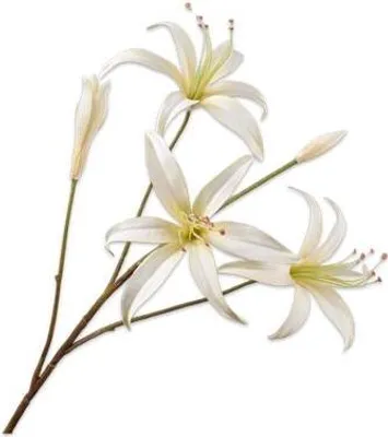 Produktbild von Silk-ka Kunstblume - Seidenblume Lilienstiel Creme-Gelb 80 cm