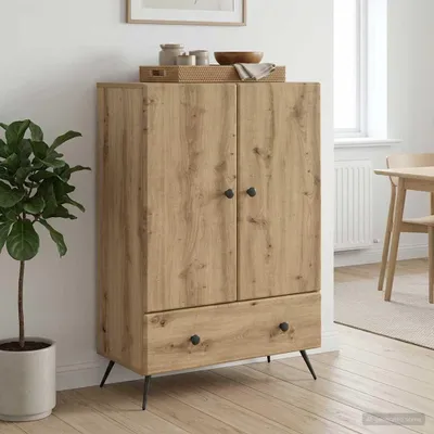 Imagen del producto de vidaXL Mueble aparador, estilo artesanal, roble, 66 x 34,5 x 95 cm, material de madera
