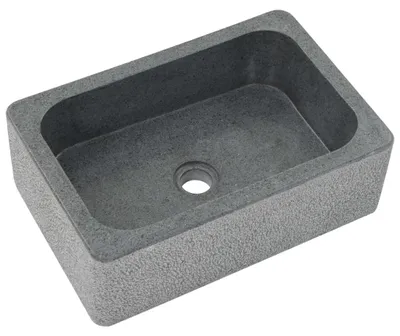 Produktbild von vidaXL Waschbecken 45x30x15 cm Flussstein Schwarz