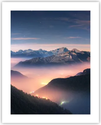 Produktbild von Poster - Poster ohne Rahmen - Berge Wolken Nebel - 40x50 cm - Wand Bild - Wanddeko - Wandbilder - Kunstposter - Wandposter - Bilder - Kunstdruck - Wanddekoration - Wandbild - P2XPA40x50-5004