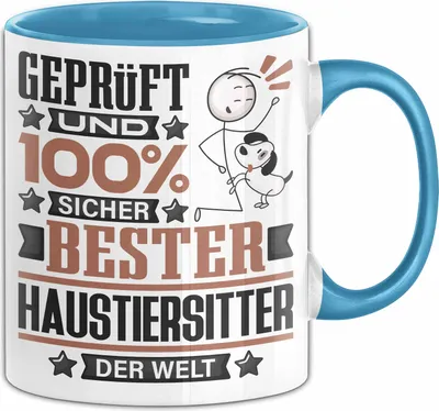 Produktbild von Haustiersitter Geschenk Lustiger Spruch für Haustiersitter Geschenkidee Bester Haustiersitter Der Welt (Blau)