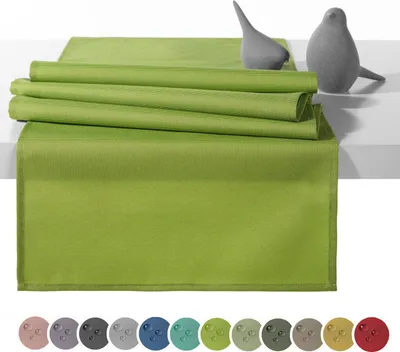 Produktbild von heimtexland Outdoor Tischläufer Garten Tischdecke 45x145 Tischdeko wasserabweisend wetterfest UV-beständig Typ551 Apfelgrün