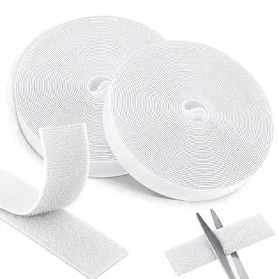 Klettband 10 m x 20 mm, selbstklebend, extra stark, weiß