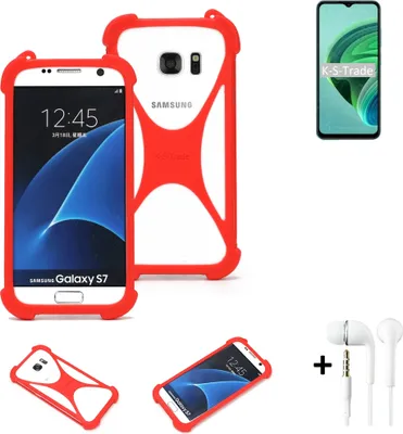 Produktbild von Handy-hülle + Kopfhörer kompatibel mit Xiaomi Redmi 10 5G Schutz-hülle Bumper Silikon Schutz Hülle Cover Case Silikoncase Silikonbumper TPU