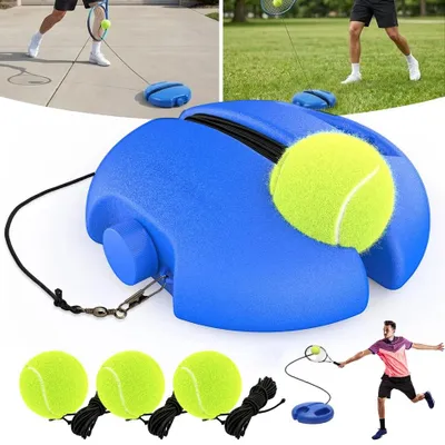 Produktbild von Tennis-Trainer Tennistrainer Set Mit 3 Rebound Ball, Tragbare Tennisausrüstung