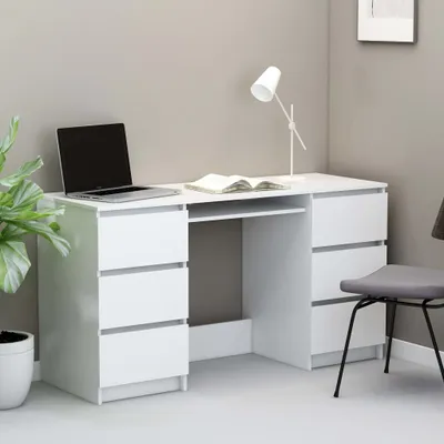 Zdjęcie produktu dla Biurko, Białe, 140X50X77 Cm, Płyta Wiórowa Lumarko!