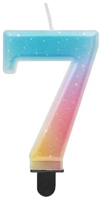 Imagen del producto de Vela pastel "Número 7" – ¡El toque perfecto para el pastel de cumpleaños! Diseño elegante, 8 cm. ¡Añade magia a tu fiesta!