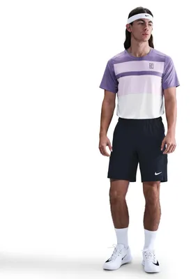 Produktbild von NIKE NIKECOURT ADVANTAGE Herren Tennisshirt Dusty Amethyst/Weiß/Schwarz Gr. L