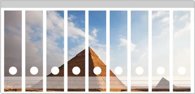 Produktbild von Wallario Ordnerrücken Sticker, selbstklebend für breite Ordner, 9 Stück, Motiv Alte Pyramide in Ägypten