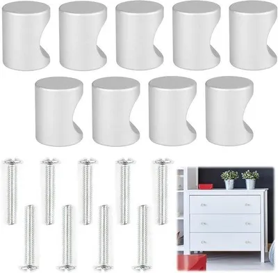 Produktbild von Moderne Metall Knöpfe matt Silber 9 Stück