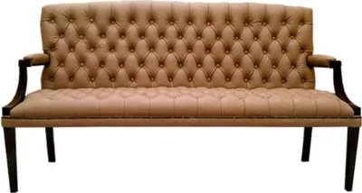 Obrázok produktu pre Casa Padrino Chesterfield 3-miestna lavica z pravej kože s podrúčkami svetlohnedá / čierna 180 x 60 x v. 100 cm - Luxusný nábytok