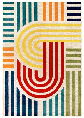 Zdjęcie produktu dla Mazovia Dywan Nowoczesny, Abstrakcyjny i Geometryczny - Fano Estate - czerwony, wielokolorowy i żółty, 120x170 cm, wodoodporny