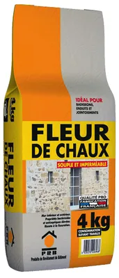 Image de Fleur de Chaux 4kg - Chaux Naturelle pour Enduits, Peintures Minérales et Travaux de Maçonnerie - Finition Lisse, Blanche et Respirante - Intérieur et Extérieur, Haute Qualité