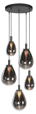Image de Steinhauer - suspension - Glimsy - noir - verre métal - Ø 40cm - LED - 4198ZW