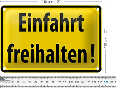 Produktbild von Blechschild Warnschild 18x12cm Einfahrt freihalten
