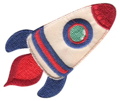 Obrázek produktu pro Raketové vozidlo - nášivka, nažehlovací nášivka, nášivka, nášivky, k nažehlení, velikost: 4,2 x 7,8 cm