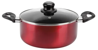 Kochtopf aus Aluminium, Ø 24 cm, rot metallic, Antihaft, 3,6 l