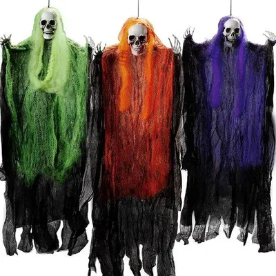 Image de Lot de 3 décorations squelettes de 89 cm pour l'intérieur et l'extérieur