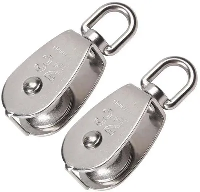 Image de Potence M32 - Acier inoxydable - Poulie d'ascenseur - Lot de 2 - Argent