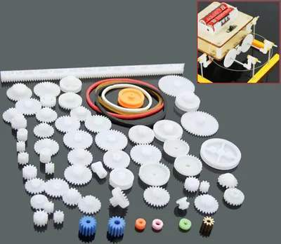 Image de 60 pcs engrenages en plastique set engrenages robot modèle accessoires DIY