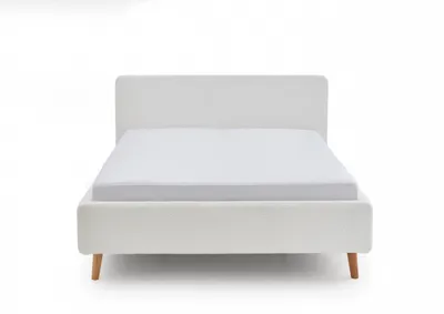 Produktbild von Meise Möbel Mattis Polsterbett 160x200cm Holzfuß Kopfteil Glatt Weiß