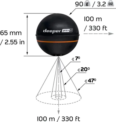 Zdjęcie produktu dla Deeper Smart Sonar PRO+ 2 fish finder 100 m