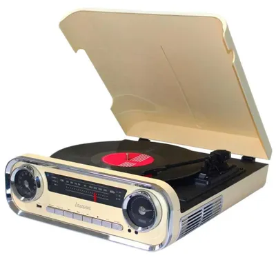 Produktbild von Lauson 01TT15, Audio-Plattenspieler mit Riemenantrieb, Beige, Schwarz, 33,45,78 RPM, FM, USB Typ-A, 3,5 mm