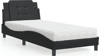 Image de vidaXL Cadre de lit sans matelas "Zadar" noir 90x190 cm similicuir