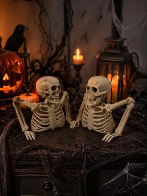 Produktbild von Halloween Halbskelett Dekoration Gruselig Skelett Figur Indoor Outdoor Horror Party Escape Room Szenendekoration