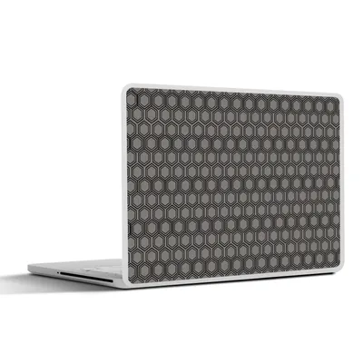 Produktbild von MuchoWow® Laptop Aufkleber Sticker Cover Muster - Grau - Schwarz 36.5x27.5 cm - Laptop-Sticker