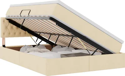 Obrázek produktu pro vidaXL Úložná postel s matrací krémová 140 x 200 cm materiál na bázi dřeva