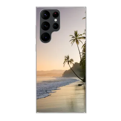 Produktbild von MuchoWow® Handyhülle Schutzhülle Hülle für Samsung Galaxy S22 Ultra Strand - Meer - Palme Silikon Softcase Handy Hülle - Abbildung