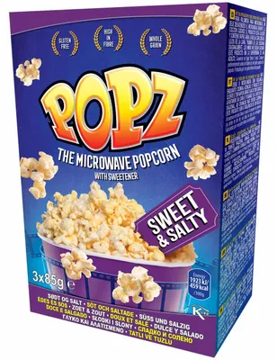 Produktbild von POPZ Mikrowellen-Popcorn Sweet & Salty 3x85g
