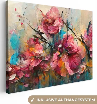 Obrázek produktu pro OneMillionCanvasses® - Plátna - Umění - Květiny - Růžová - Růže - Příroda, nástěnné umění, nástěnné dekorace Obrazy Obývací pokoj, 80x60cm