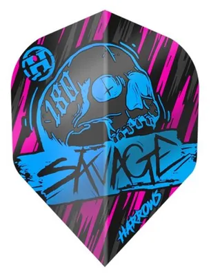 Produktbild von Harrows - Dart Flights "SAVAGE", Feder 3er-Pack PP4417 (Einheitsgröße) (Pink/Blau)