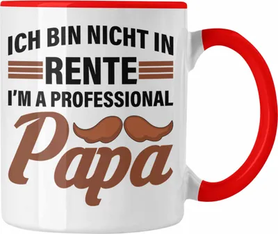 Produktbild von Trendation - Renter Tasse mit Spruch Ruhestand Geschenk Rente Mann Lustig Renteneintritt Abschiedsgeschenk Sprüche Papa (Rot)