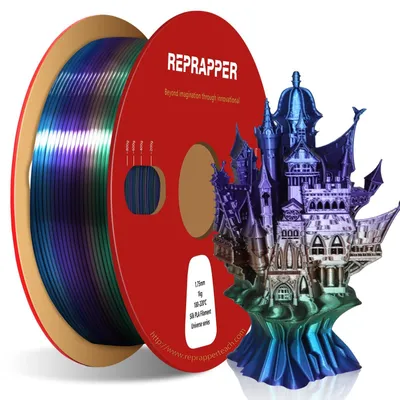 Seiden-PLA-Filament 1,75 mm, Regenbogen-Farbverlauf, 1 kg, glänzend