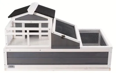 Image de Maison pour tortues - Enclos pour tortues - Terrarium pour reptiles - Terrarium en bois - Aquarium pour tortues - 3 compartiments