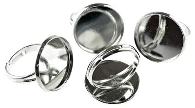 Produktbild von Vintageparts 2 Ringrohlinge silberfarben platiniert für 18 mm Cabochons