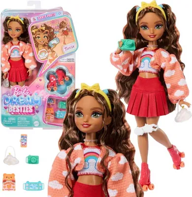 Image de Barbie | Set de poupées Dream Besties - Teresa sur des patins à roulettes - Coloré - Jouets créatifs pour enfants 4+