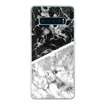 Produktbild von MuchoWow® Handyhülle Schutzhülle Hülle für Samsung Galaxy S10 Plus Marmor - Schwarz - Weiß - Luxus Silikon Softcase Handy Hülle - Schutzhülle
