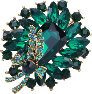 Produktbild von Brosche mit Kunstedelsteinen, für Hochzeiten, Brautschmuck, Strass, modisches Kleid, Mantel-Accessoire, süßer Schmuck für Frauen und Mädchen