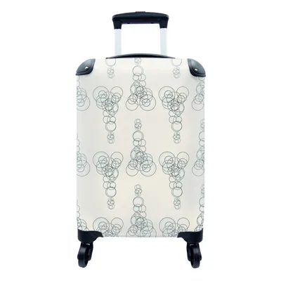 Produktbild von MuchoWow® Koffer Handgepäck Trolley Rollkoffer Kleine Reisekoffer mit 4 Rollen - Kreis - Muster - Abstrakt - Cabin Size < 55x40x23 cm & 55x40x20 cm - Fotokoffer - Kabinenkoffer - Boardgepäck - Reise-Box - Reisekoffer - Reisegepäck - Koffer mit Bild - Trolley für Kinder