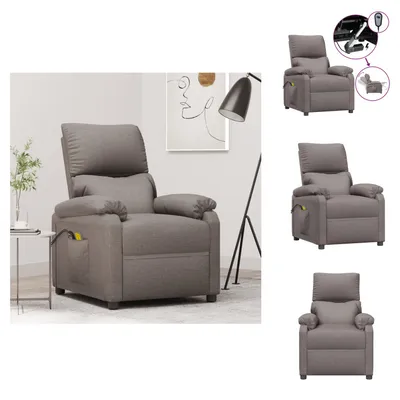Obrázok produktu pre masážne kreslo vidaXL Electric Taupe Fabric - Masážne kreslo