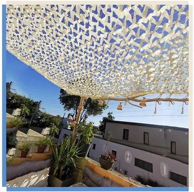 Image de Filet de camouflage - Tissu occultant - Protection pour jardin - Imperméable et résistant à la déchirure - 3 x 4 mètres - Beige